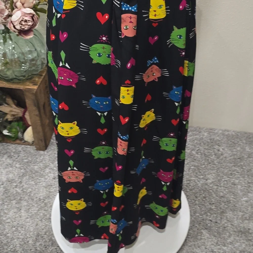 Vintage Bob Mackie Wearable Art Funky Cats Maxi Skirt Sz XL